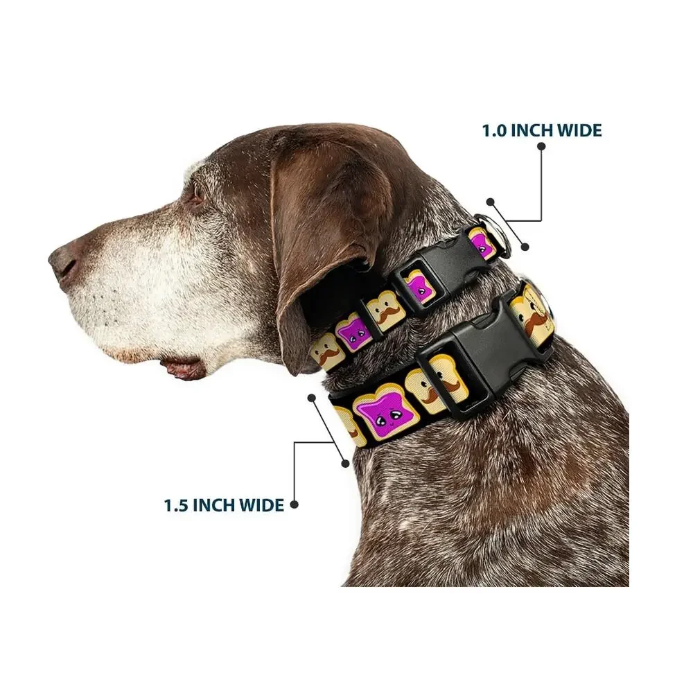 Buckle-Down Peanut Butter & Jelly Dog Collar Small 13-18